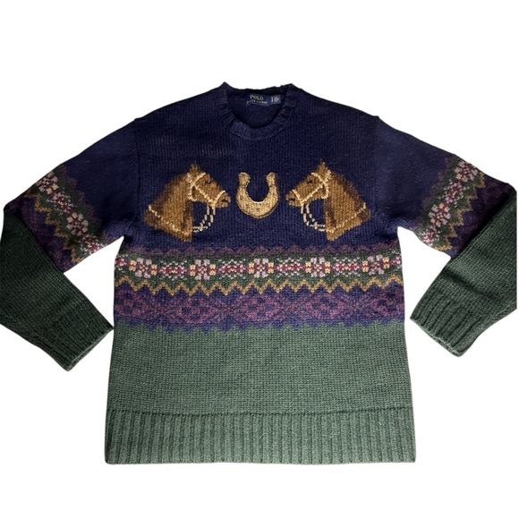 Polo Ralph Lauren Fair Isle Horseshoe Sweater Size S NWOT - Picture 7 of 14